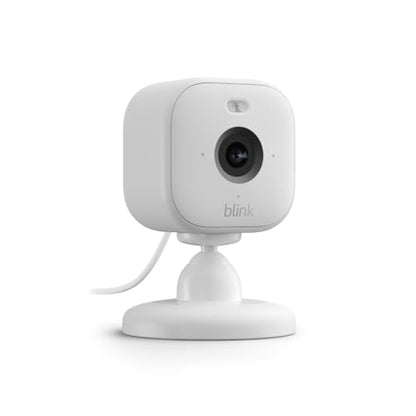 Blink Mini 2 (newest model), Plug-in smart security camera, HD night view in color, built-in spotlight, two-way audio, motion detection, Works with Alexa (White)