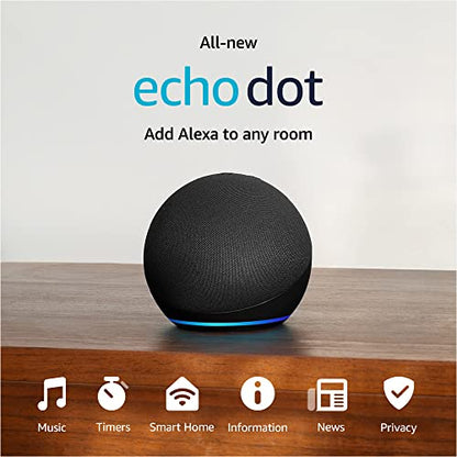 Amazon Echo Dot (newest model), Vibrant sounding Alexa speaker, Great for bedrooms, dining rooms and offices, Charcoal