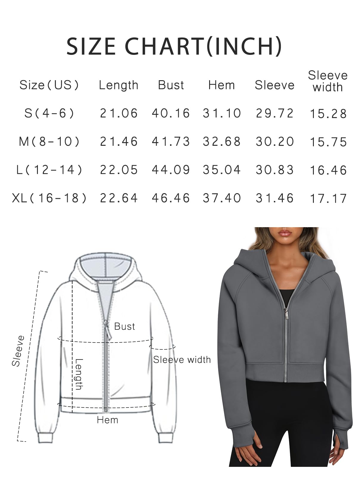 Trendy Queen Womens Zip Up Hoodies Jacket