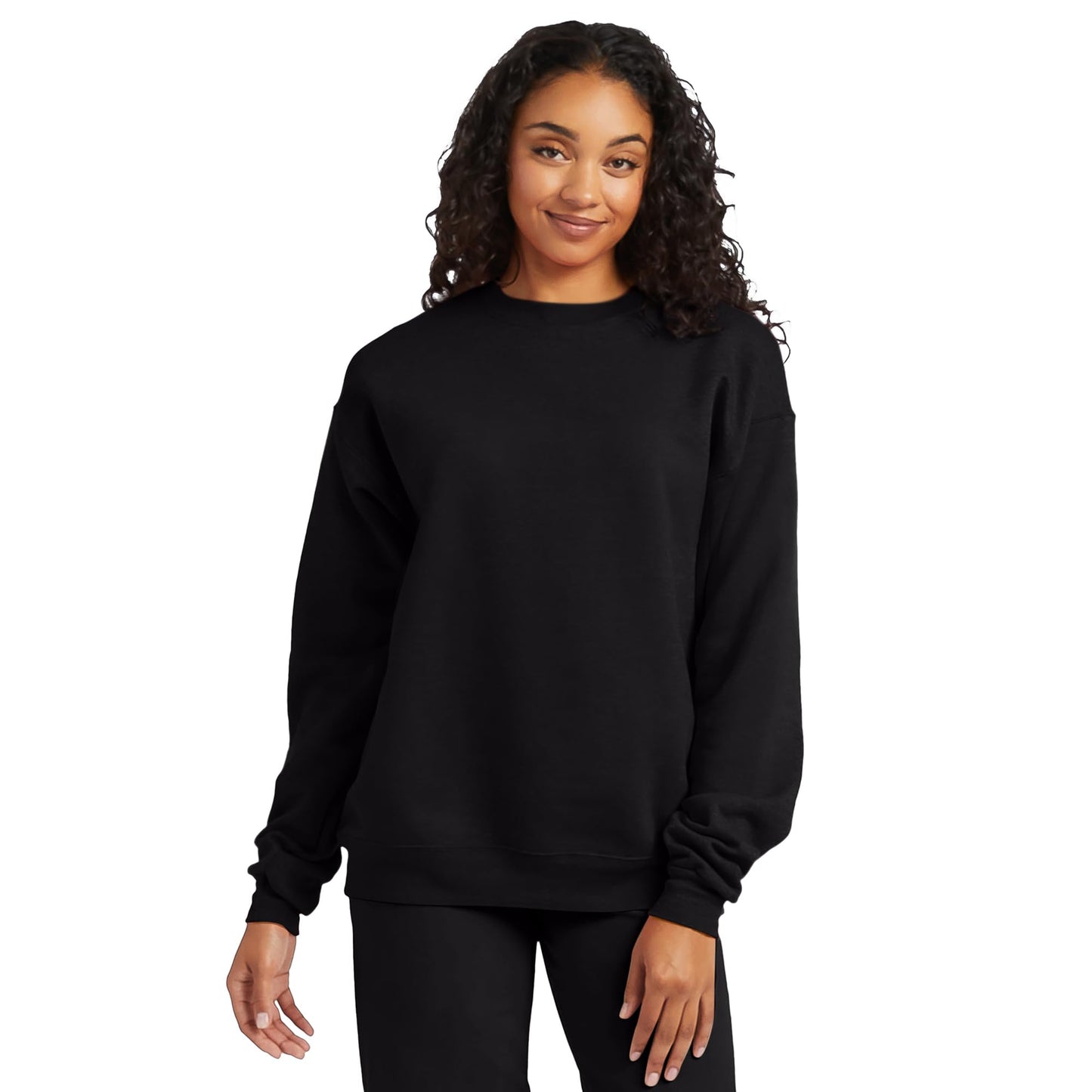 Hanes Men's EcoSmart Sweatshirt, Black, Large