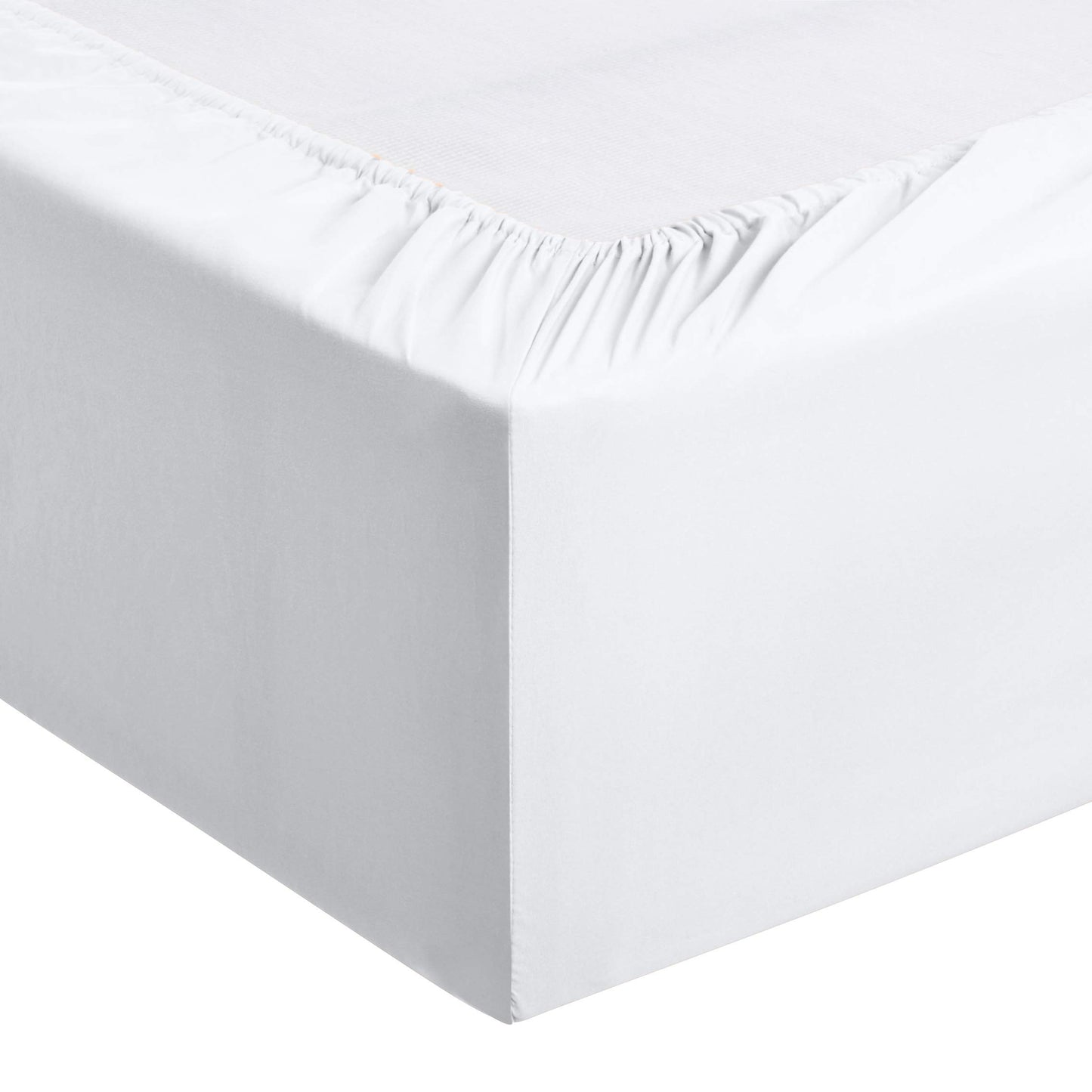 Amazon Basics 4 Piece Deluxe Microfiber Bed Sheets, Queen Size, Bright White, Solid