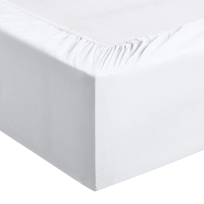 Amazon Basics 4 Piece Deluxe Microfiber Bed Sheets, Queen Size, Bright White, Solid