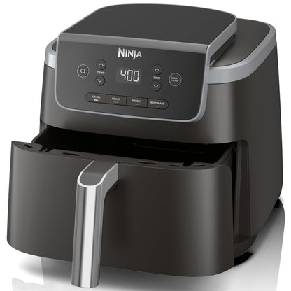 Ninja Air Fryer Pro 4-in-1 with 5 QT Capacity, Air Fry, Roast, Reheat, Dehydrate, Air Crisp Technology with 400F for hot, 120 Volts, Nonstick Basket & Crisper Plate, Grey, AF141