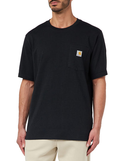 Carhartt Men's Loose Fit Heavyweight Short-Sleeve Pocket T-Shirt (Also Available in Big & Tall), Black, X-Large