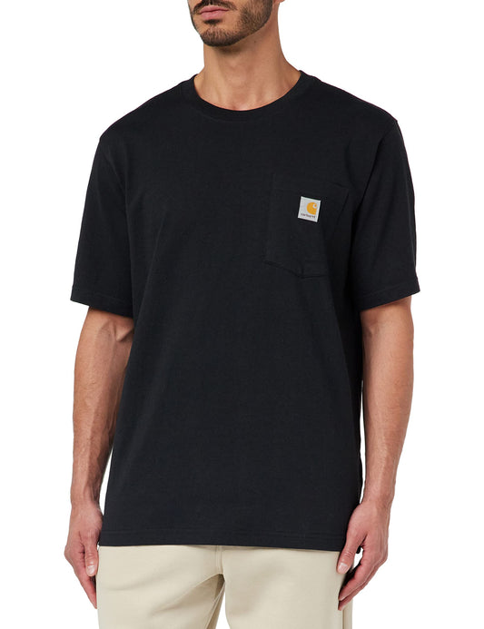 Carhartt Men's Loose Fit Heavyweight Short-Sleeve Pocket T-Shirt (Also Available in Big & Tall), Black, X-Large