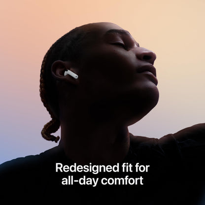 Apple AirPods 4 Wireless Earbuds, Bluetooth Headphones, Personalized Spatial Audio, Sweat and Water Resistant, USB-C Charging Case, H2 Chip, Up to 30 Hours of Battery Life, Effortless Setup for iPhone