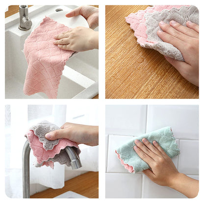 32 Pack Kitchen Cloth, Microfiber Dish Towels Washcloths, Super Absorbent Coral Velvet Dishtowels, Premium Cleaning Cloths, Non-Stick Oil Quick Dry Dish Towels, Soft Tea Towels, Table Cleaning Cloths.