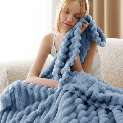 Bedsure Fall Throw Blanket for Couch - GentleSoft Cozy Soft Blankets for Women, Cute Small Throws for Girls, Ashley Blue, 50x60 Inches