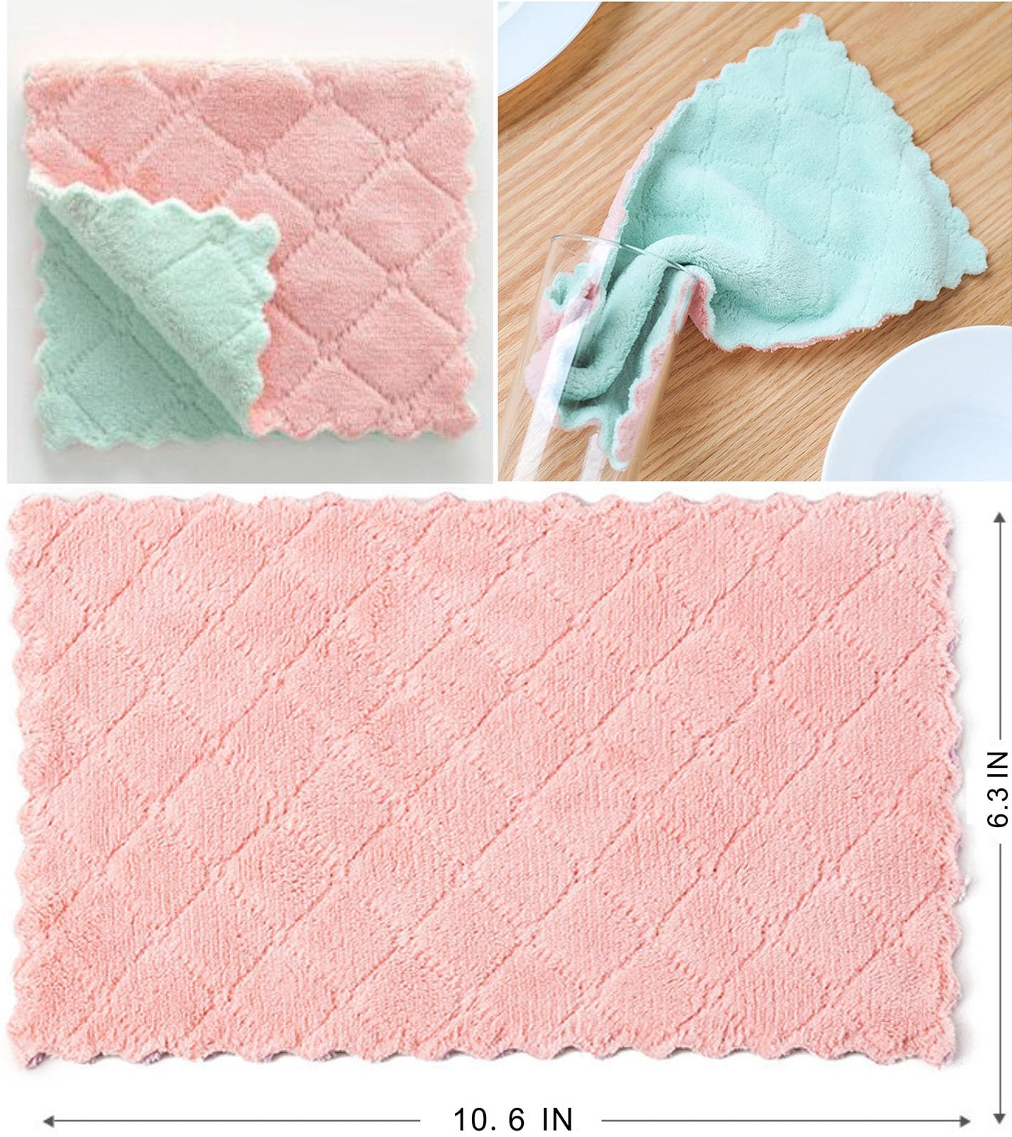 32 Pack Kitchen Cloth, Microfiber Dish Towels Washcloths, Super Absorbent Coral Velvet Dishtowels, Premium Cleaning Cloths, Non-Stick Oil Quick Dry Dish Towels, Soft Tea Towels, Table Cleaning Cloths.