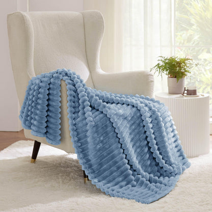 Bedsure Fall Throw Blanket for Couch - GentleSoft Cozy Soft Blankets for Women, Cute Small Throws for Girls, Ashley Blue, 50x60 Inches