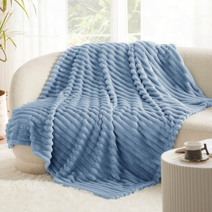 Bedsure Fall Throw Blanket for Couch - GentleSoft Cozy Soft Blankets for Women, Cute Small Throws for Girls, Ashley Blue, 50x60 Inches